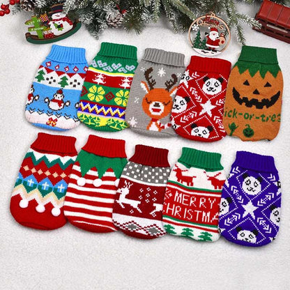 Sky Blue Warm Knitted Pet Dogs Cats Sweater Winter Clothes - TrendyPet's Zone