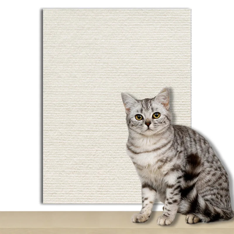 Warm White durable cat scratch mat by TrendyPet's Zone, trimmable and self-adhesive, designed to protect furniture from scratching.