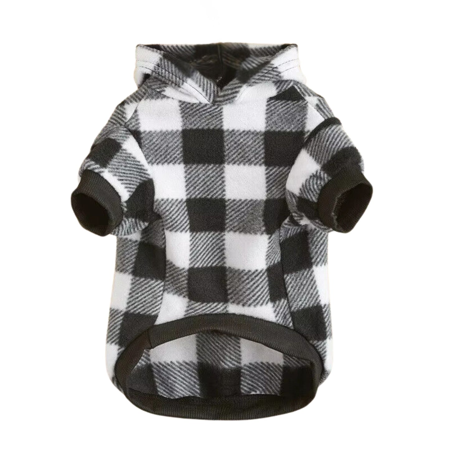 White Black Plaid Winter Hoodie Stylish and Warm Pet Jacket - TrendyPet's Zone