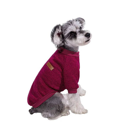 Wine Red Warm Winter Dog Clothes Classic Pet Sweatshirt Vest - TrendyPet's Zone