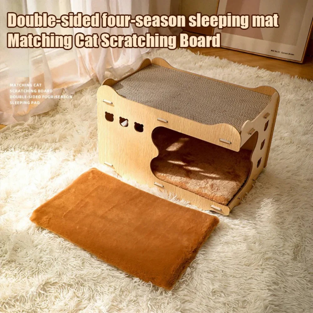 Wooden Cat Scratching Board Nest All-in-one TrendyPet's Zone