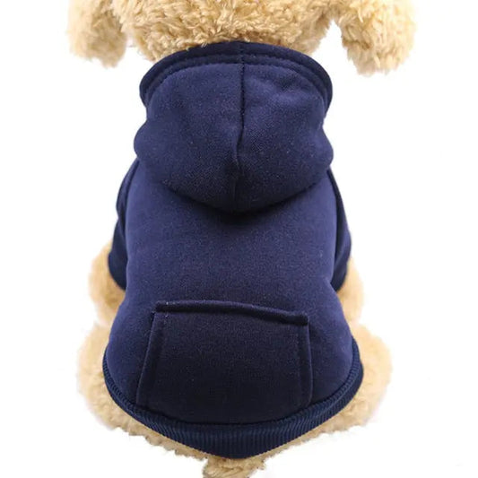 Navy Blue XS-2XL Pet Dog Hoodie Coat Soft Fleece Warm Puppy TRENDYPET'S ZONE