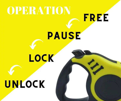 Yellow Dog Leash 3m 5m Durable Leash Automatic Retractable Nylon Cat Lead Extension Puppy Walking Running Lead Roulette For Dog - TrendyPet's Zone