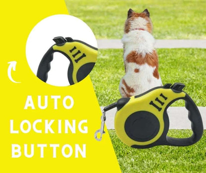 Yellow Dog Leash 3m 5m Durable Leash Automatic Retractable Nylon Cat Lead Extension Puppy Walking Running Lead Roulette For Dog - TrendyPet's Zone
