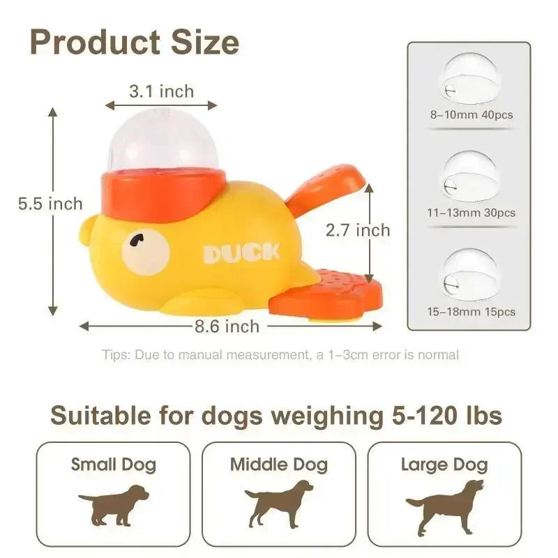 Yellow Duck-Shaped Interactive Dog Puzzle Feeder Anti-Slip Toy Slow Feeder TrendyPet's Zone