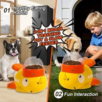 White Duck-Shaped Interactive Dog Puzzle Feeder Anti-Slip Toy Slow Feeder TrendyPet's Zone