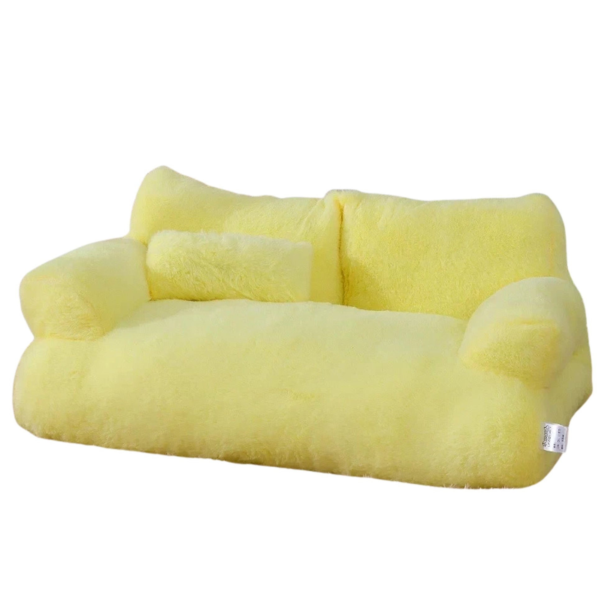Yellow Luxury Cat Bed Couch Plush Winter Warm Pet Nest - TrendyPet's Zone