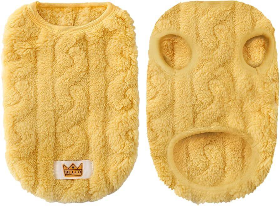 Yellow Soft Cozy Autumn Winter Warm Fleece Dog Cat Sweaters - TrendyPet's Zone