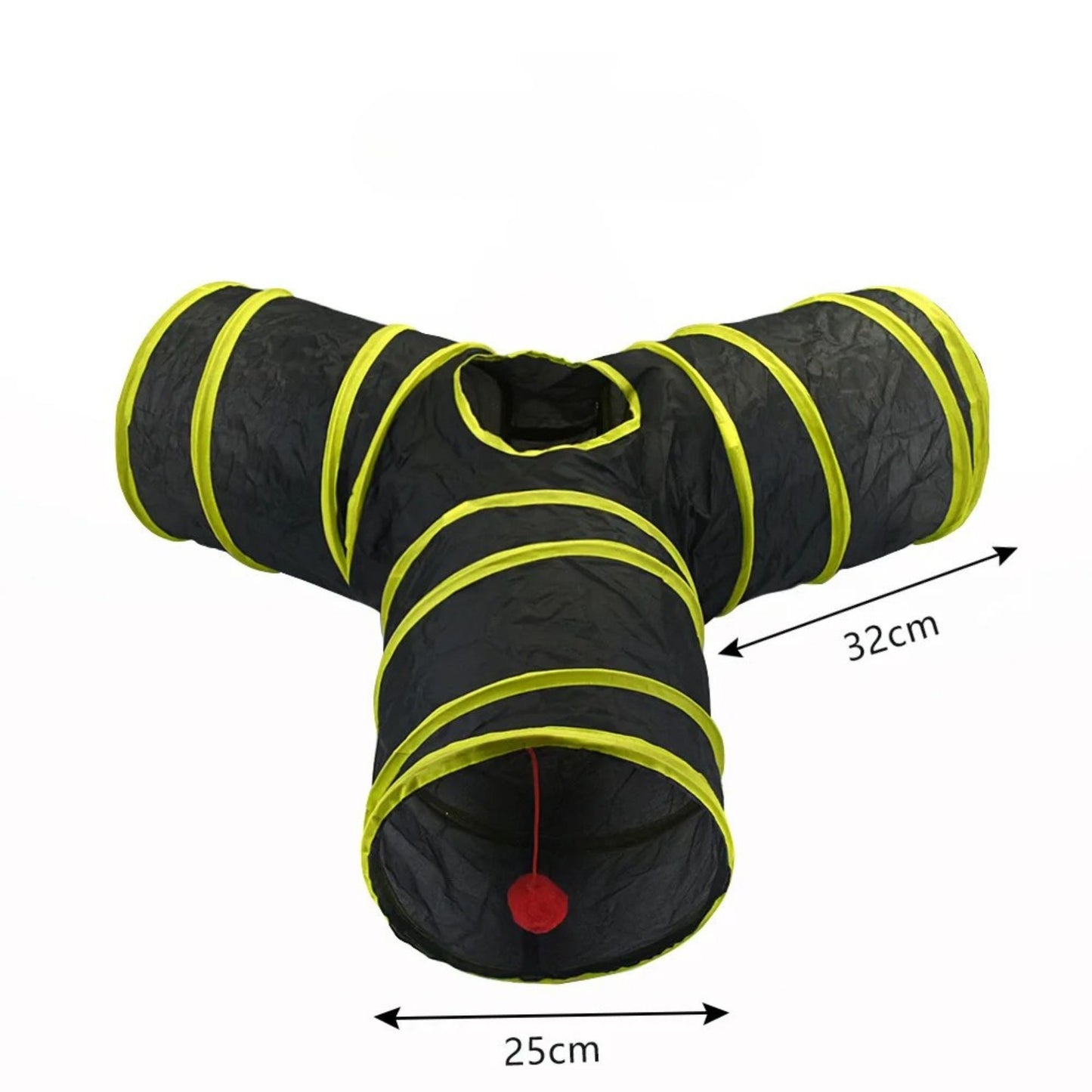 Yellow Y-Type Tunnel Collapsible Cat Kitten Play Interactive Toy Maze TrendyPet's Zone