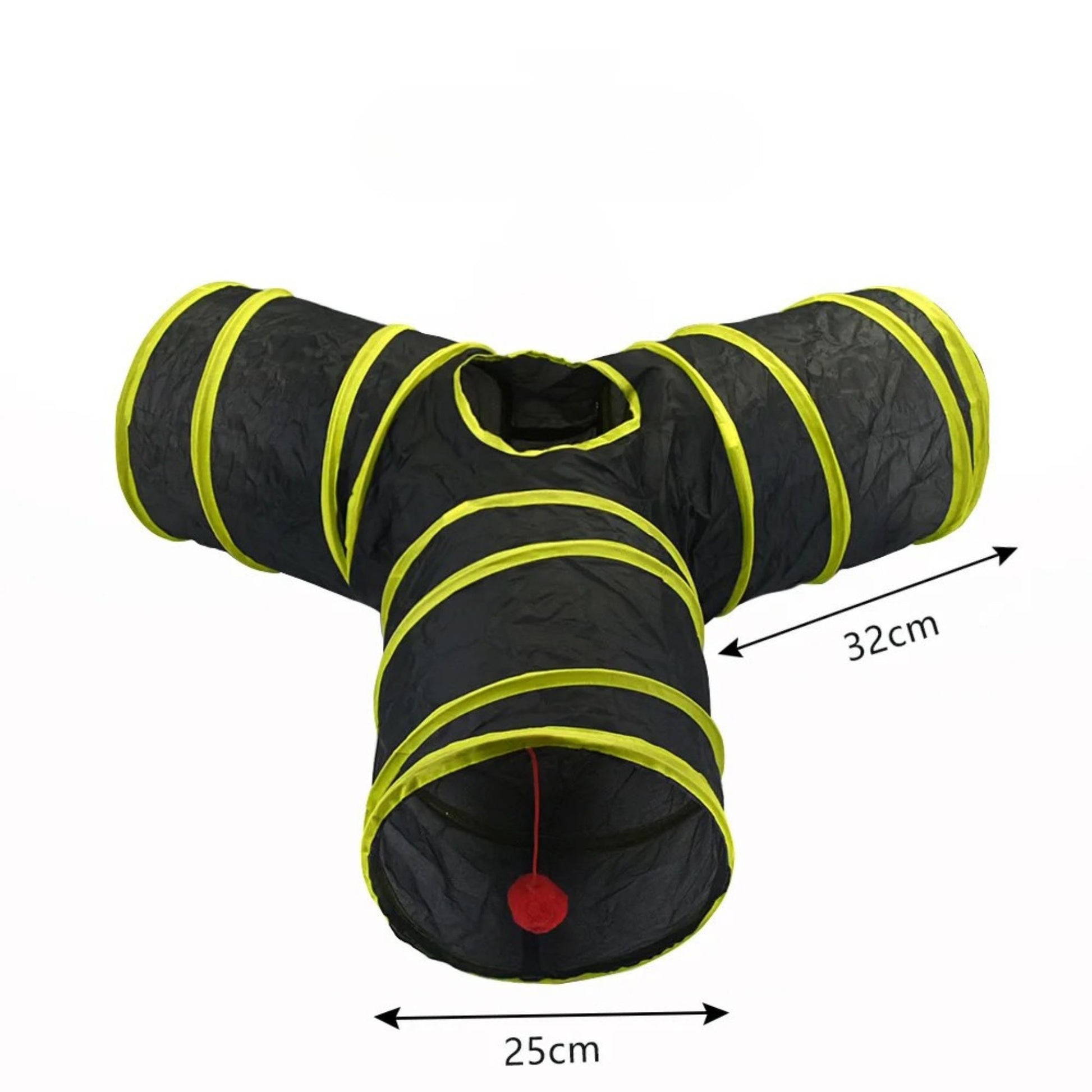 Yellow Y-Type Tunnel Collapsible Cat Kitten Play Interactive Toy Maze TrendyPet's Zone