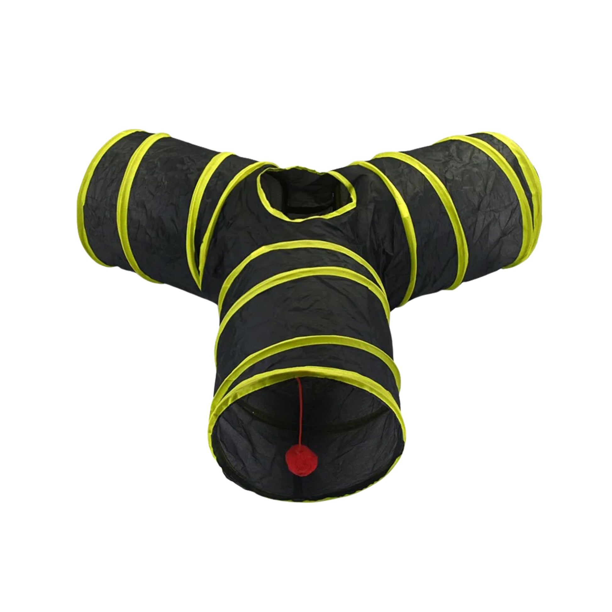 Yellow Y-Type Tunnel Collapsible Cat Kitten Play Interactive Toy Maze TrendyPet's Zone