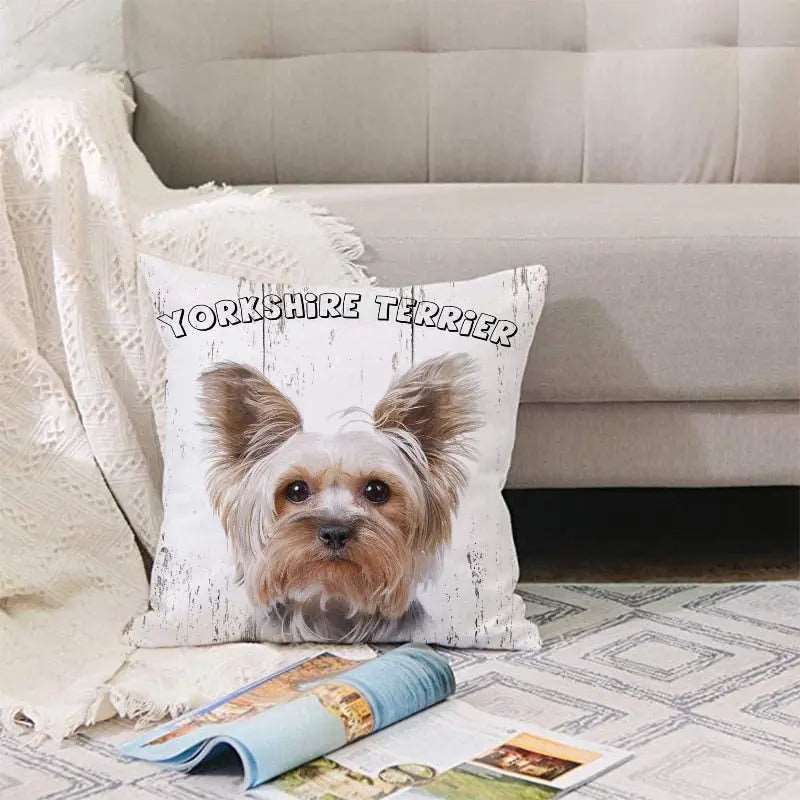 Yorkshire Terrier Printed Throw Pillow Cover Home Decor TRENDYPET'S ZONE