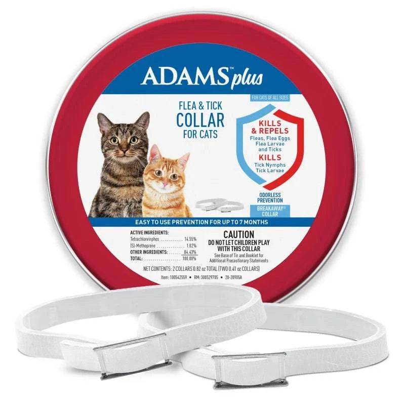 Adams Plus Flea & Tick Collar for Cats, Protection for 14 Months, One-Size-Fits-All, 7-Months Protection Each, 2 Collars TRENDYPET'S ZONE