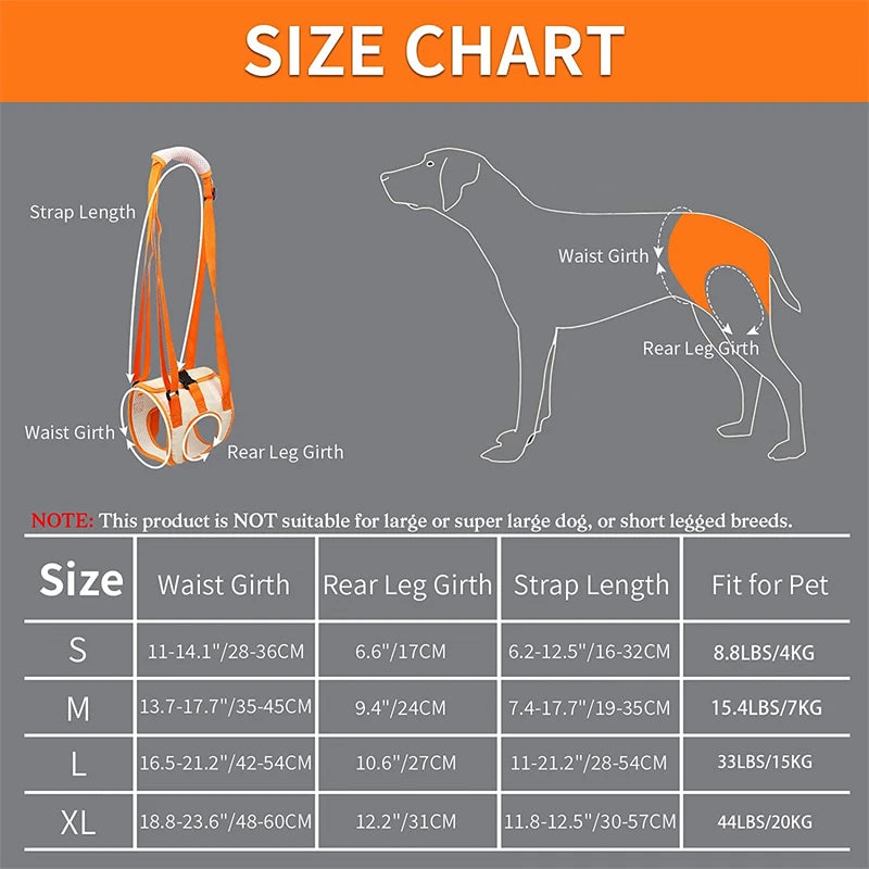 Adjustable dog sling hip support and rehabilitation sling by TrendyPet's Zone, showing padded straps and supportive design for injured dogs.