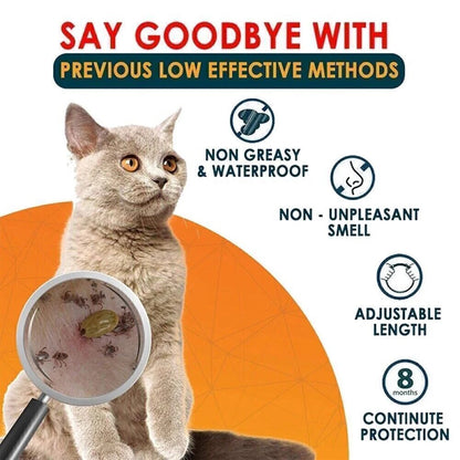 Adjustable Flea & Tick Collar for Cats – 8 Months Protection, Waterproof Anti-Flea Neck Collar TrendyPet's Zone