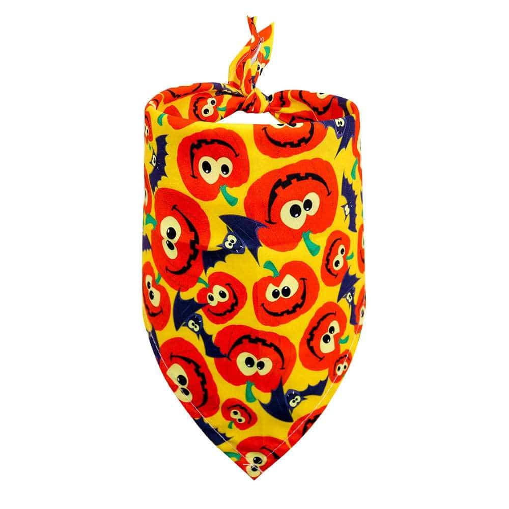 Adorable Halloween Pet Bandana Bib Pumpkin Bat Pattern - TrendyPet's Zone