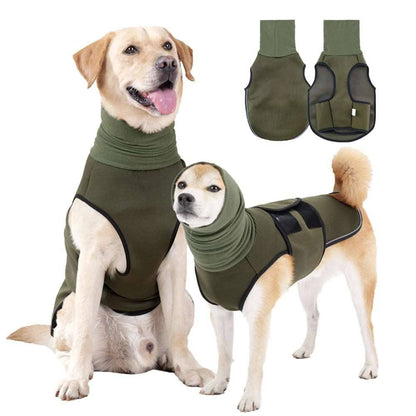 Army Green Dog Anti-Anxiety Vest Calming Jacket with Hoodie - TrendyPet's Zone