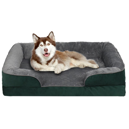 Army green orthopedic dog bed by TrendyPet's Zone, washable foam pet sofa with removable cover, ideal for all seasons.