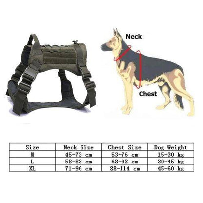 Army Green Tactical Dog Pet Vest With Bags Military Harness Leash Set - TrendyPet's Zone