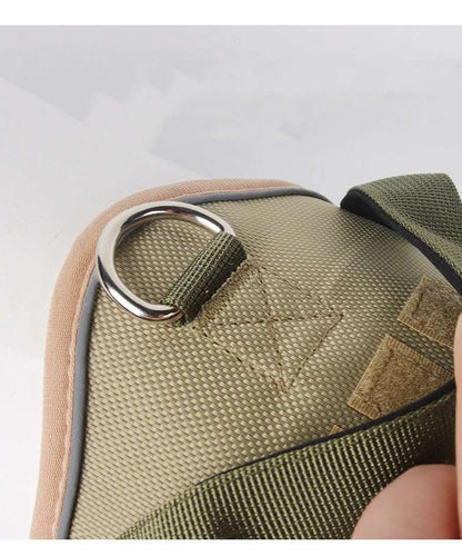 Beige adjustable tactical dog harness with handle, no pull design, suitable for training and walking, by TrendyPet's Zone.