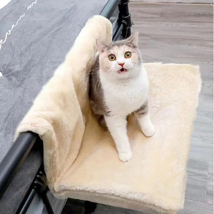 Beige Collapsible Cat Hammock Bed Hanging Radiator Cradle TrendyPet's Zone