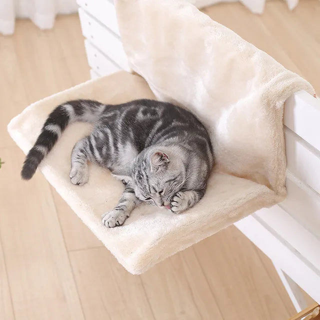 Beige Collapsible Cat Hammock Bed Hanging Radiator Cradle TrendyPet's Zone