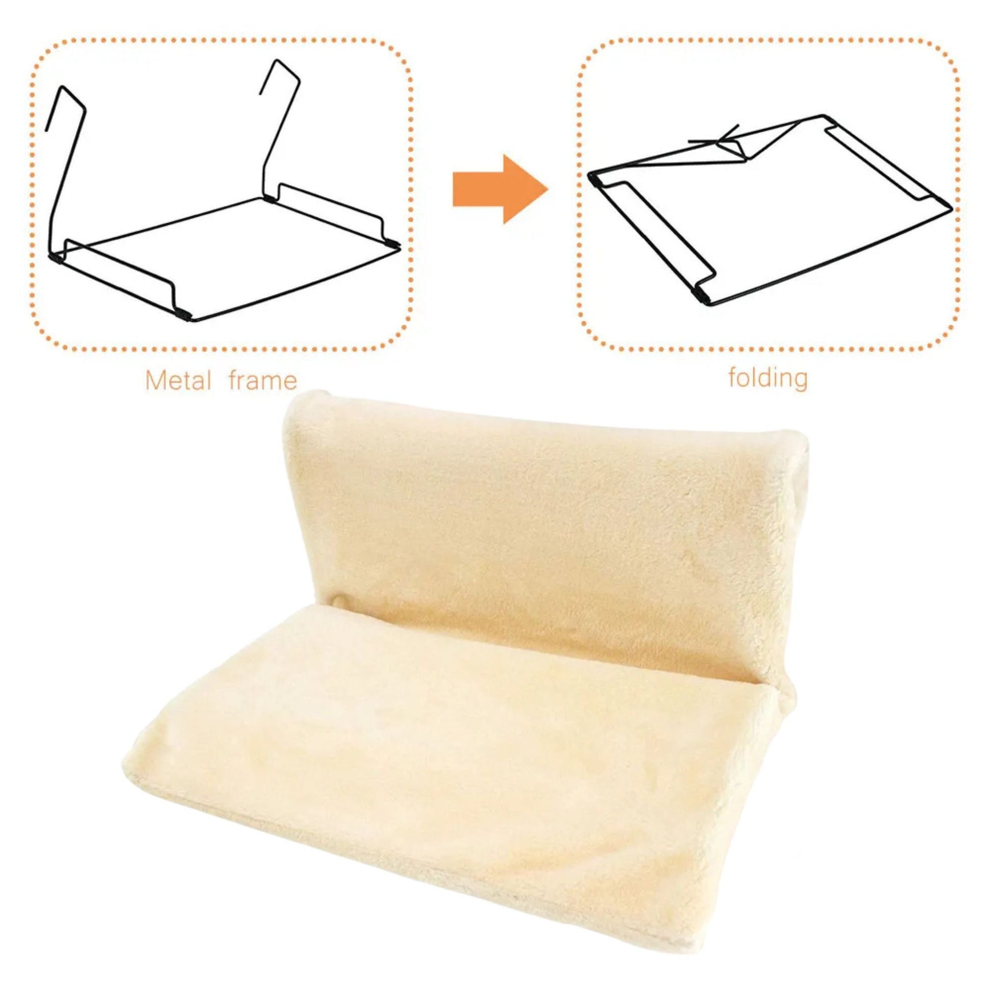 Beige Collapsible Cat Hammock Bed Hanging Radiator Cradle TrendyPet's Zone