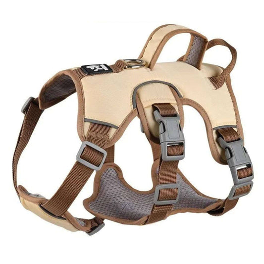 Beige Reflective Adjustable Dog Harness No Pull Design - TrendyPet's Zone