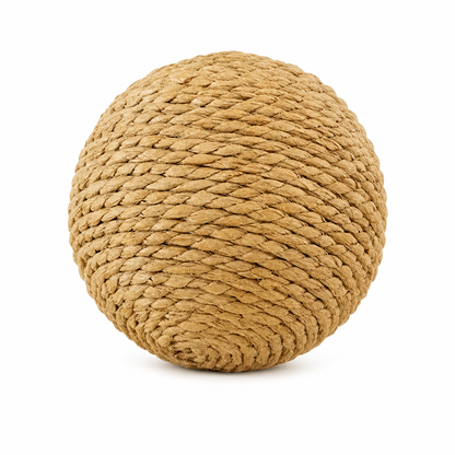 Khaki 10cm Sisal Cat Scratching Ball by TrendyPet's Zone for kittens to scratch and play with.