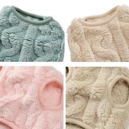 Beige Soft Cozy Autumn Winter Warm Fleece Dog Cat Sweaters - TrendyPet's Zone