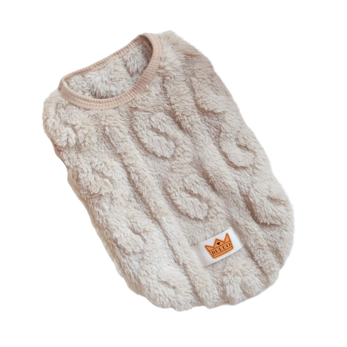 Beige Soft Cozy Autumn Winter Warm Fleece Dog Cat Sweaters - TrendyPet's Zone