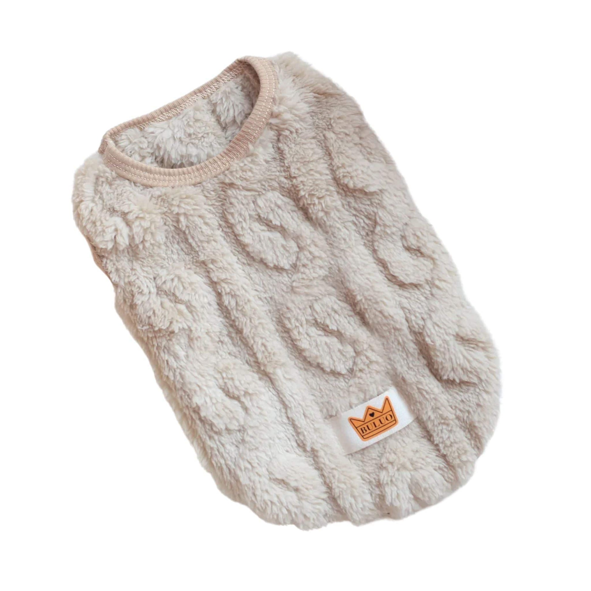 Beige Soft Cozy Autumn Winter Warm Fleece Dog Cat Sweaters - TrendyPet's Zone