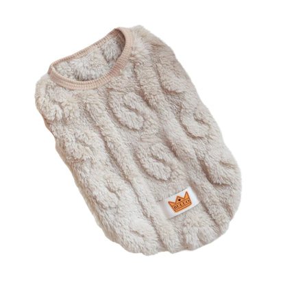 Beige Soft Cozy Autumn Winter Warm Fleece Dog Cat Sweaters - TrendyPet's Zone