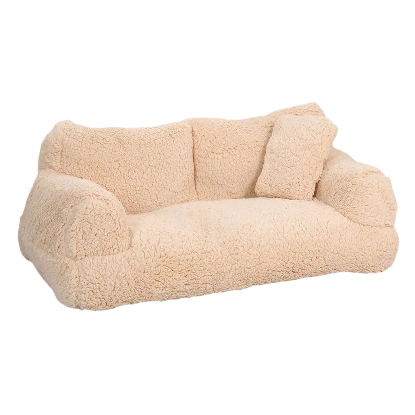 Beige Warm Detachable Pet Sofa Cat Bed with Open Design for Small Cats and Dogs, Ideal for Playing and Sleeping TrendyPet's Zone