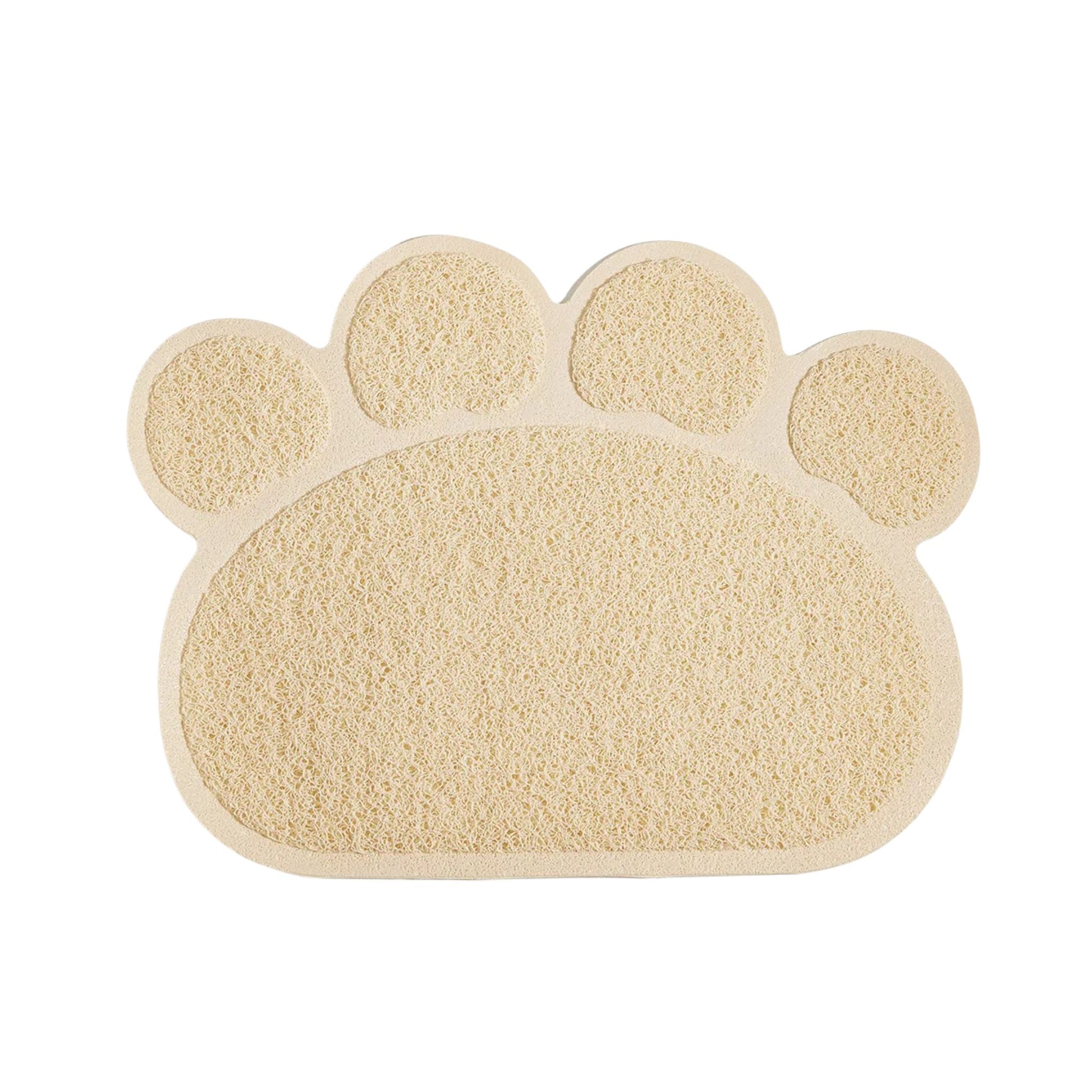 Beige waterproof pet litter mat by TrendyPet's Zone with non-slip surface and high resilience fiber for trapping cat litter.