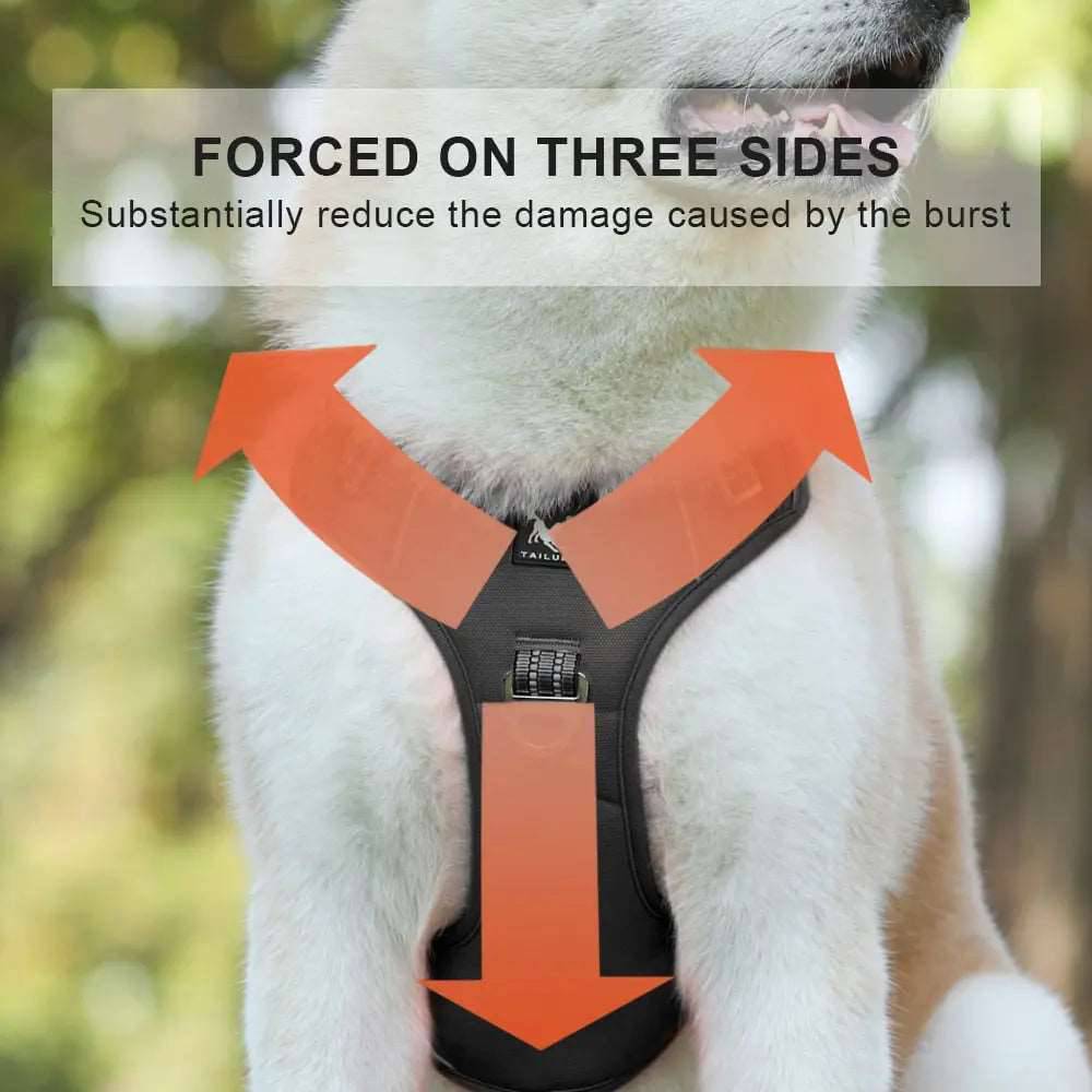 Black 1000D Oxford Cloth Reflective Pet Dog Harness Service Vest with Vertical Handle Adjustable Collars - TrendyPet's Zone