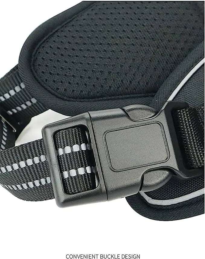 Black 1000D Oxford Cloth Reflective Pet Dog Harness Service Vest with Vertical Handle Adjustable Collars - TrendyPet's Zone