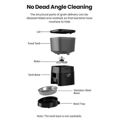 White 2L automatic cat and dog food dispenser by TrendyPet's Zone with portion control and smart feeding features.