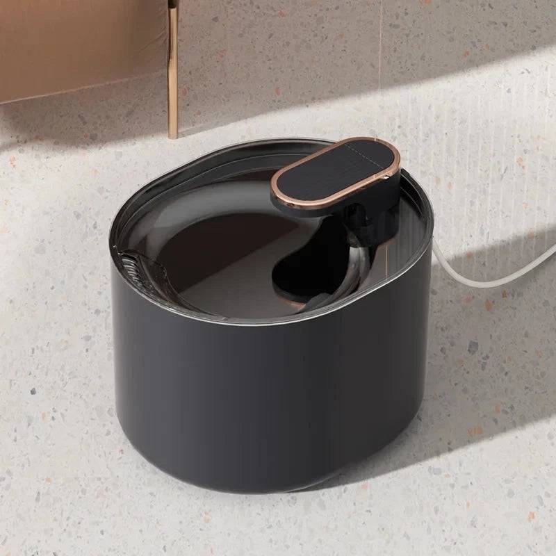 Black 3L Pet Automatic Water Fountain with LED light, ultra-silent cat water dispenser, USB-powered, TrendyPet's Zone.
