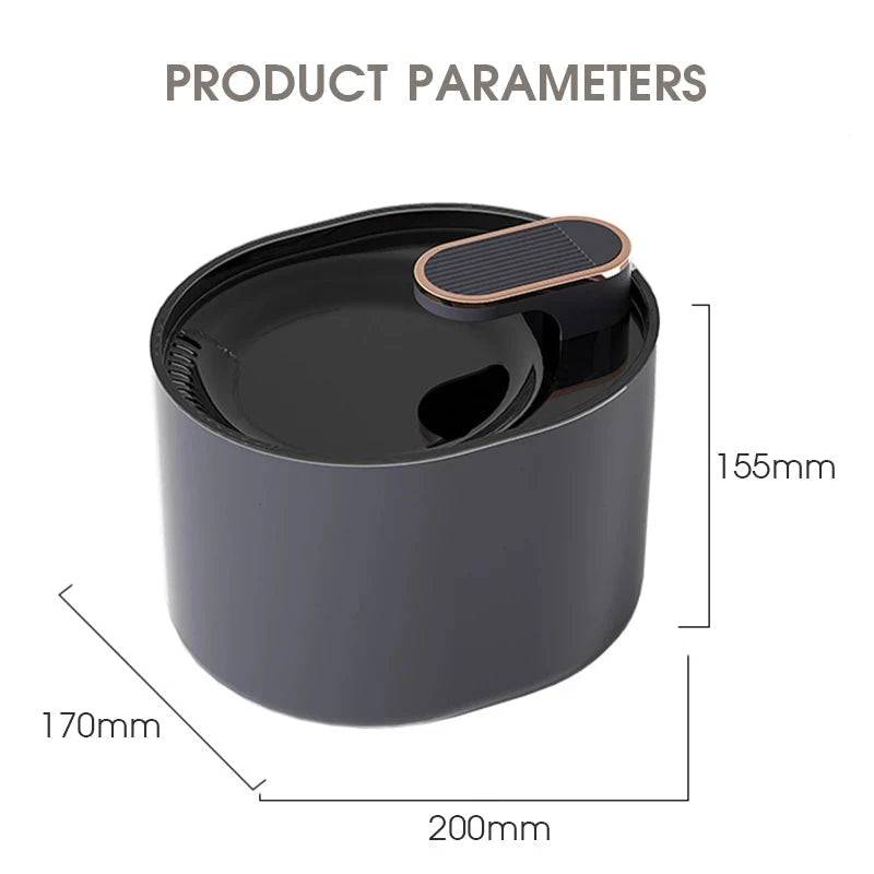 Black 3L Pet Automatic Water Fountain With LED Light Ultra Silent Cat Drinking Water Fountain USB Kitten Electric Mute Pet Water Feeder - TrendyPet's Zone