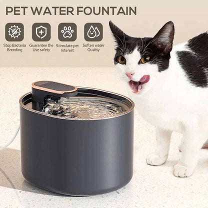 Black 3L Pet Automatic Water Fountain With LED Light Ultra Silent Cat Drinking Water Fountain USB Kitten Electric Mute Pet Water Feeder - TrendyPet's Zone