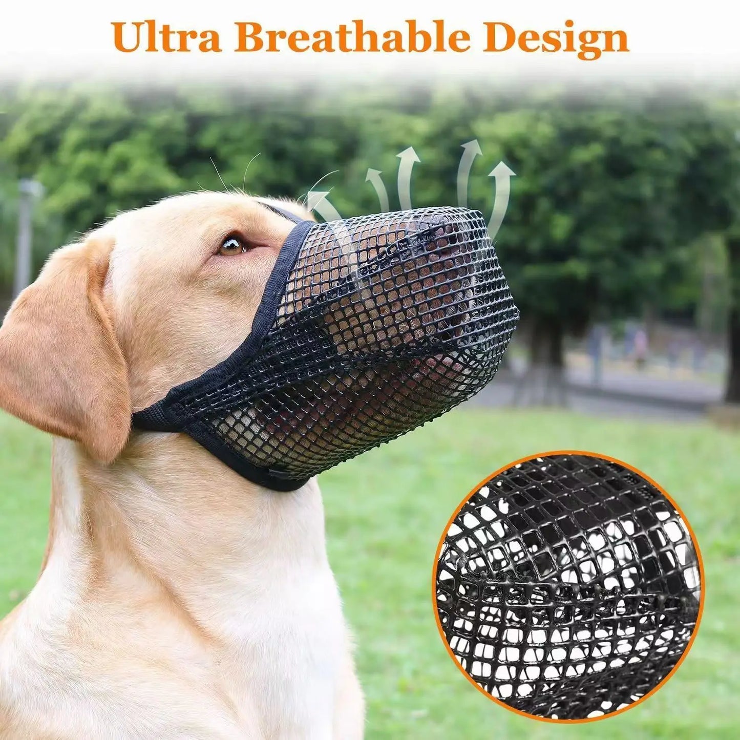 Black Adjustable Breathable Dog Mesh Muzzle Anti-Barking Accessory TrendyPet's Zone