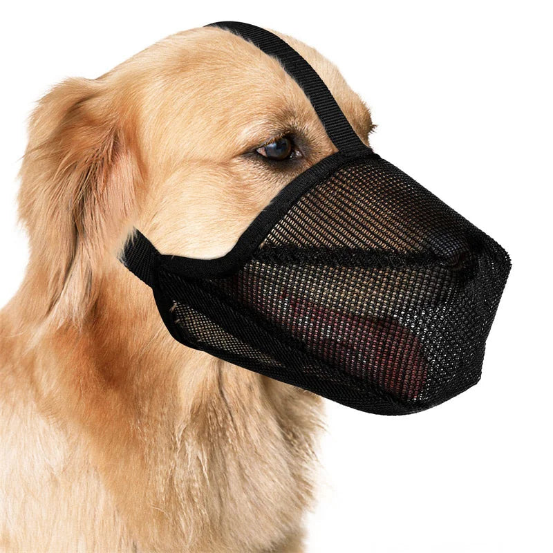 Black Adjustable Breathable Dog Mesh Muzzle Anti-Barking Accessory TrendyPet's Zone
