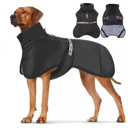 Black Big Dog Jacket Waterproof Winter Warm Clothes for Medium Large Dogs Coat Costume Outfits - TrendyPet's Zone