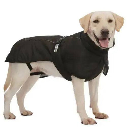 Black Big Dog Jacket Waterproof Winter Warm Clothes for Medium Large Dogs Coat Costume Outfits - TrendyPet's Zone
