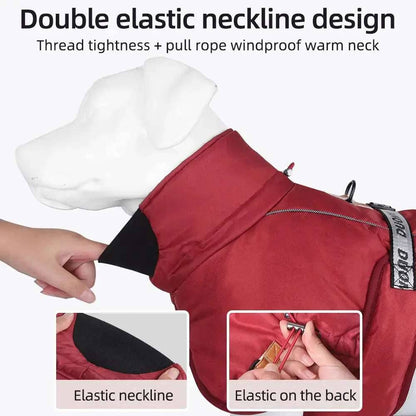 Black Big Dog Jacket Waterproof Winter Warm Clothes for Medium Large Dogs Coat Costume Outfits - TrendyPet's Zone