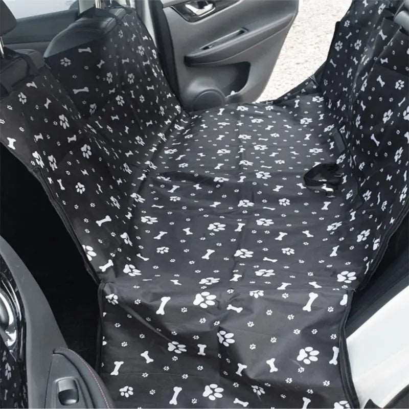 Black Bone Dog Carriers Waterproof Rear Back Pet Dog Car Seat Cover Hammock Protector with Safety Belt Transporting - TrendyPet's Zone