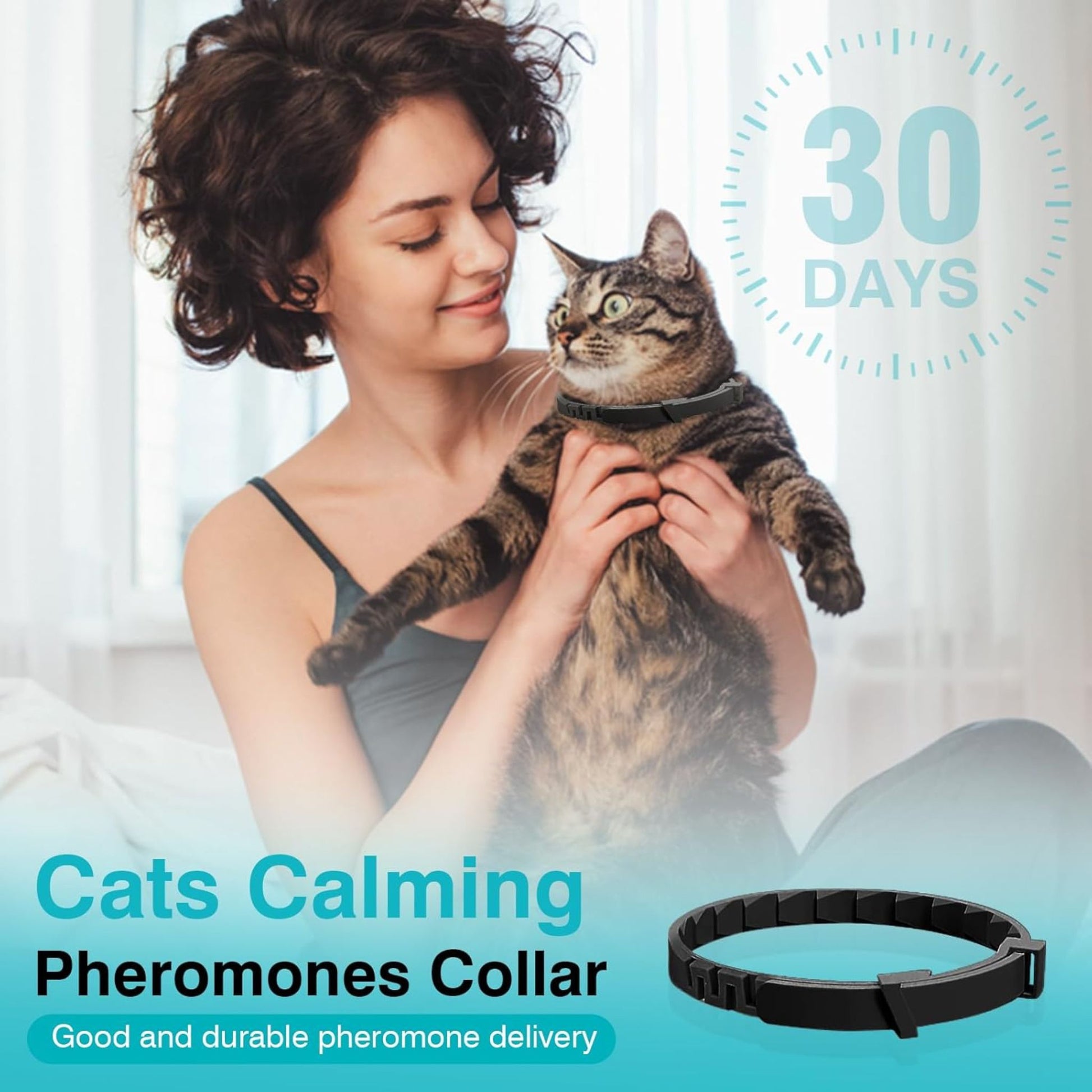 Black Cat Calming Collar 4Packs/30Days Relieve Anxiety Protection Retractable Collars Kitten TrendyPet's Zone