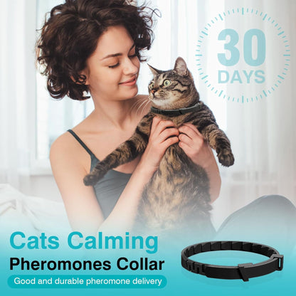 Black Cat Calming Collar 4Packs/30Days Relieve Anxiety Protection Retractable Collars Kitten TrendyPet's Zone