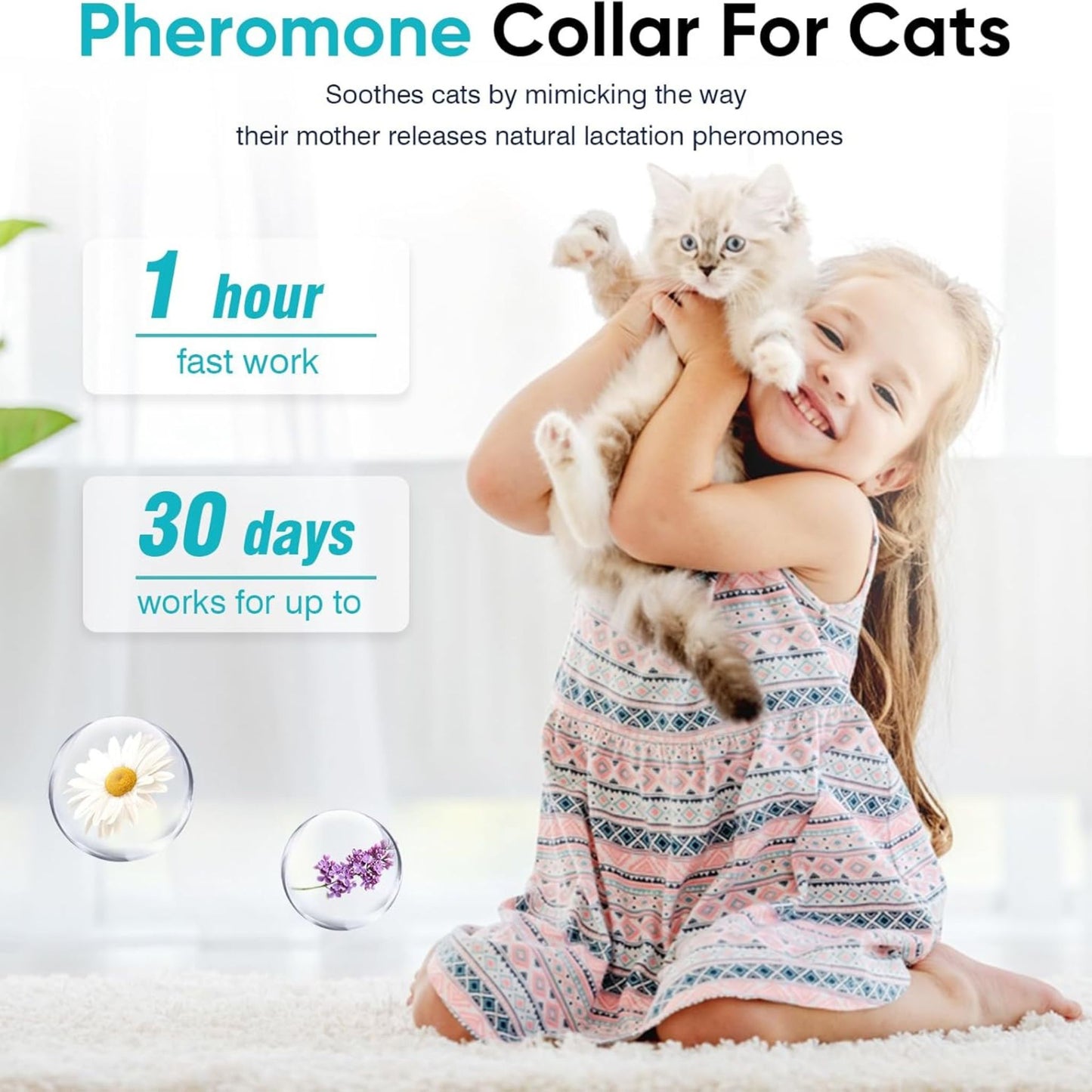 Black Cat Calming Collar 4Packs/30Days Relieve Anxiety Protection Retractable Collars Kitten TrendyPet's Zone